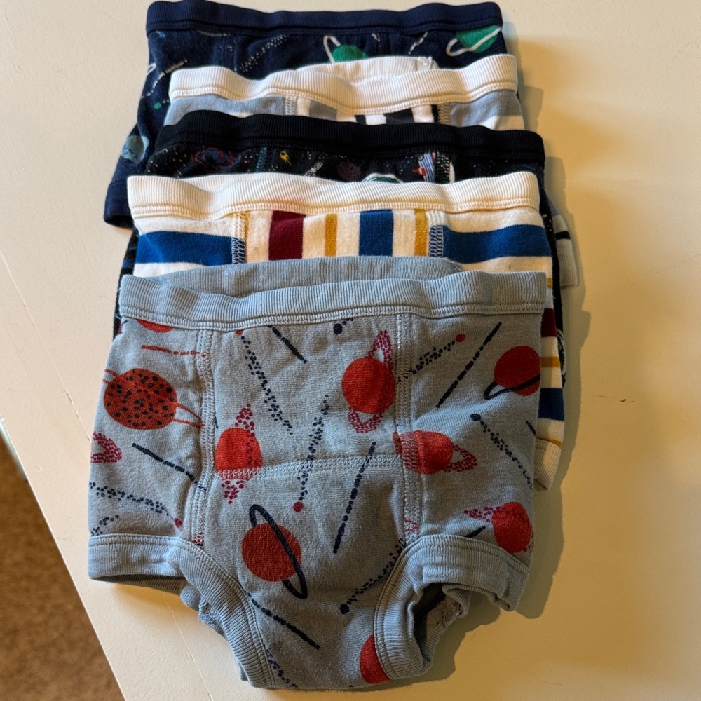 Hanna Andersson Space and Stripes Kids Training Underwear Set of 5